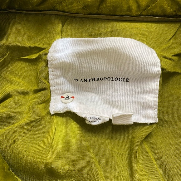 Anthropologie Velvet Olive Green Quilted Jacket - Picture 7 of 7